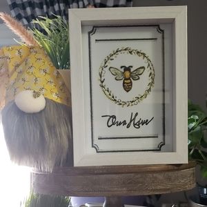 5 x 7 Our Hive picture with frame. White mdf.